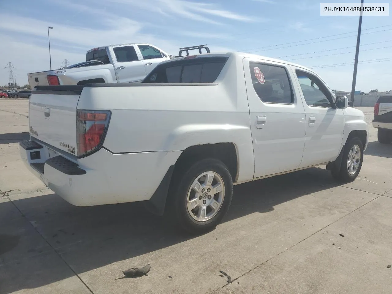 2008 Honda Ridgeline Rts VIN: 2HJYK16488H538431 Lot: 77226654