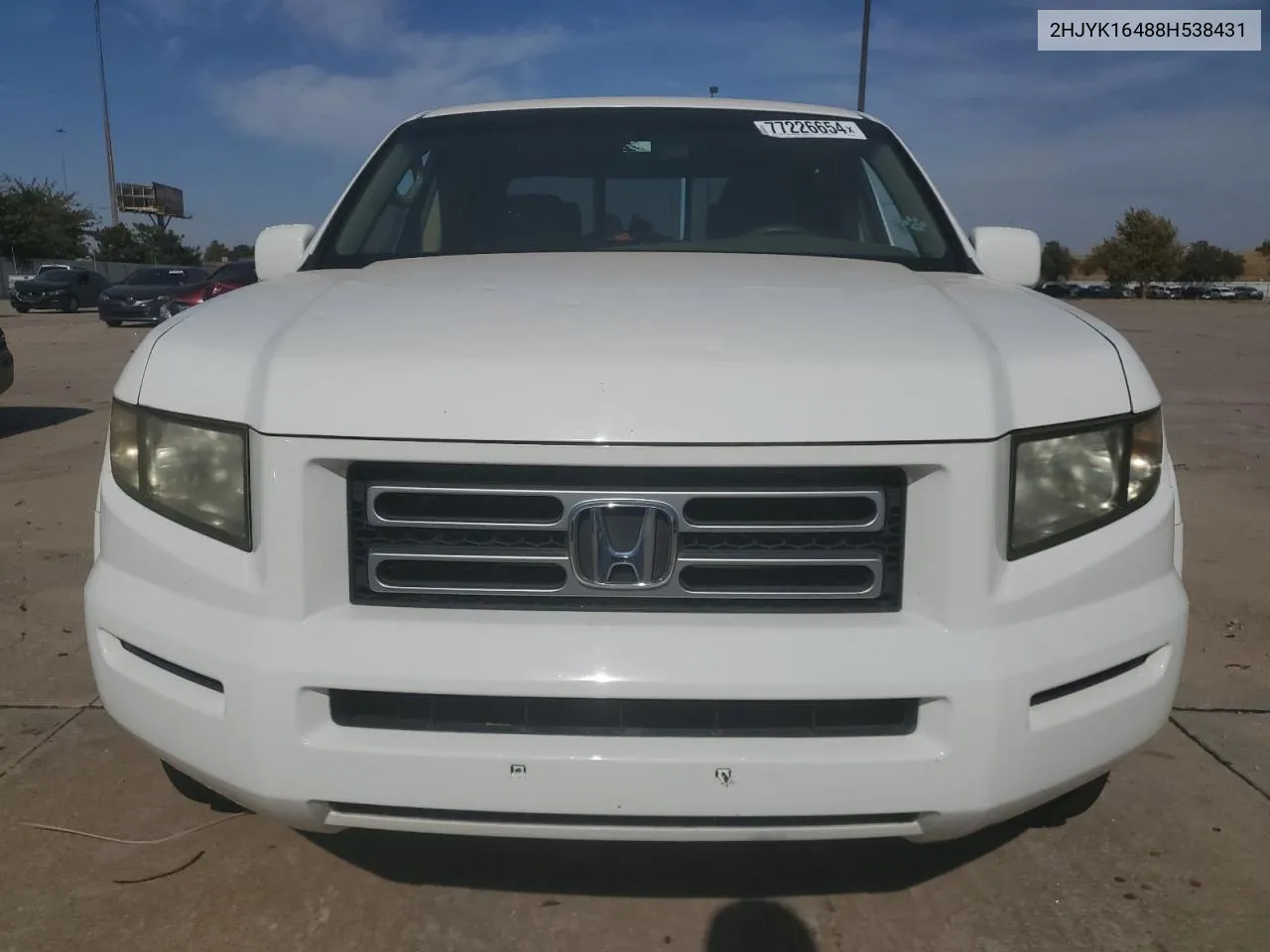 2008 Honda Ridgeline Rts VIN: 2HJYK16488H538431 Lot: 77226654