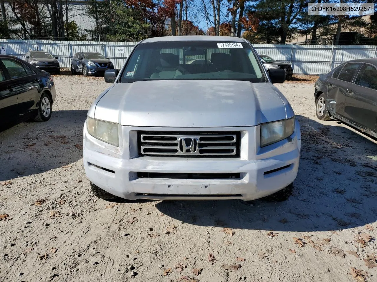 2008 Honda Ridgeline Rt VIN: 2HJYK16208H529267 Lot: 77496104