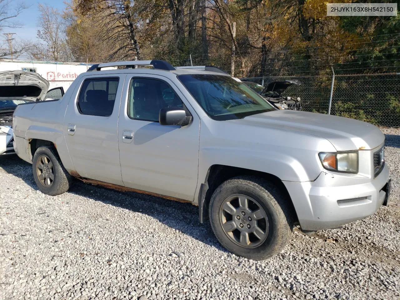 2008 Honda Ridgeline Rtx VIN: 2HJYK163X8H542150 Lot: 78326624