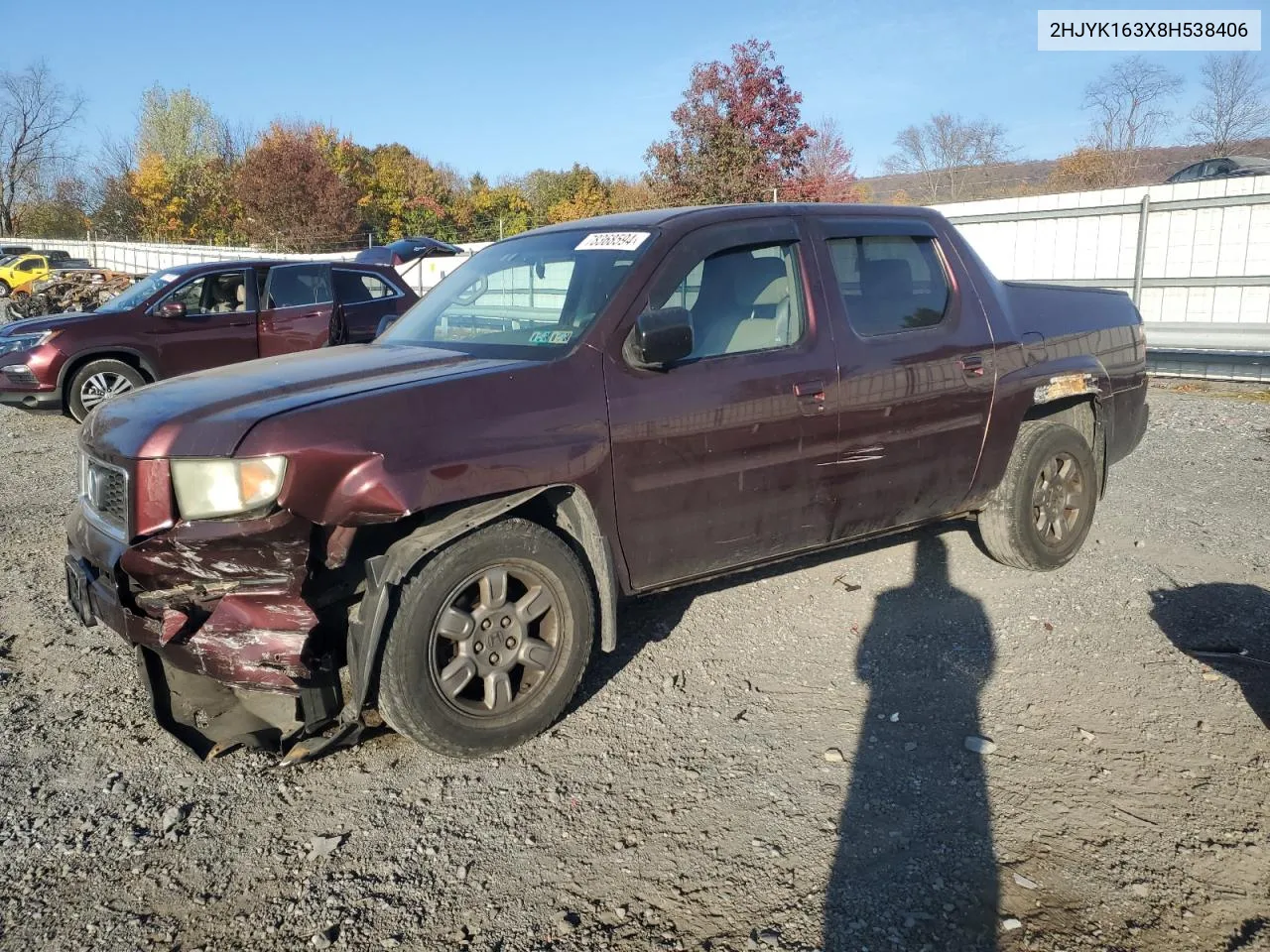 2HJYK163X8H538406 2008 Honda Ridgeline Rtx