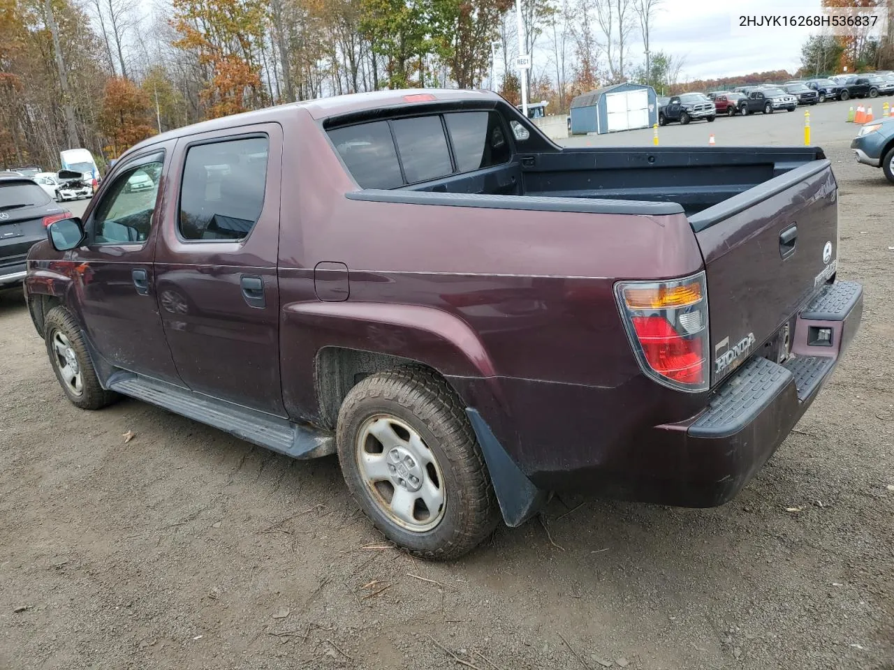 2008 Honda Ridgeline Rt VIN: 2HJYK16268H536837 Lot: 78434254