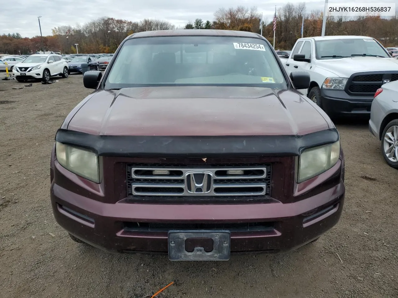 2008 Honda Ridgeline Rt VIN: 2HJYK16268H536837 Lot: 78434254