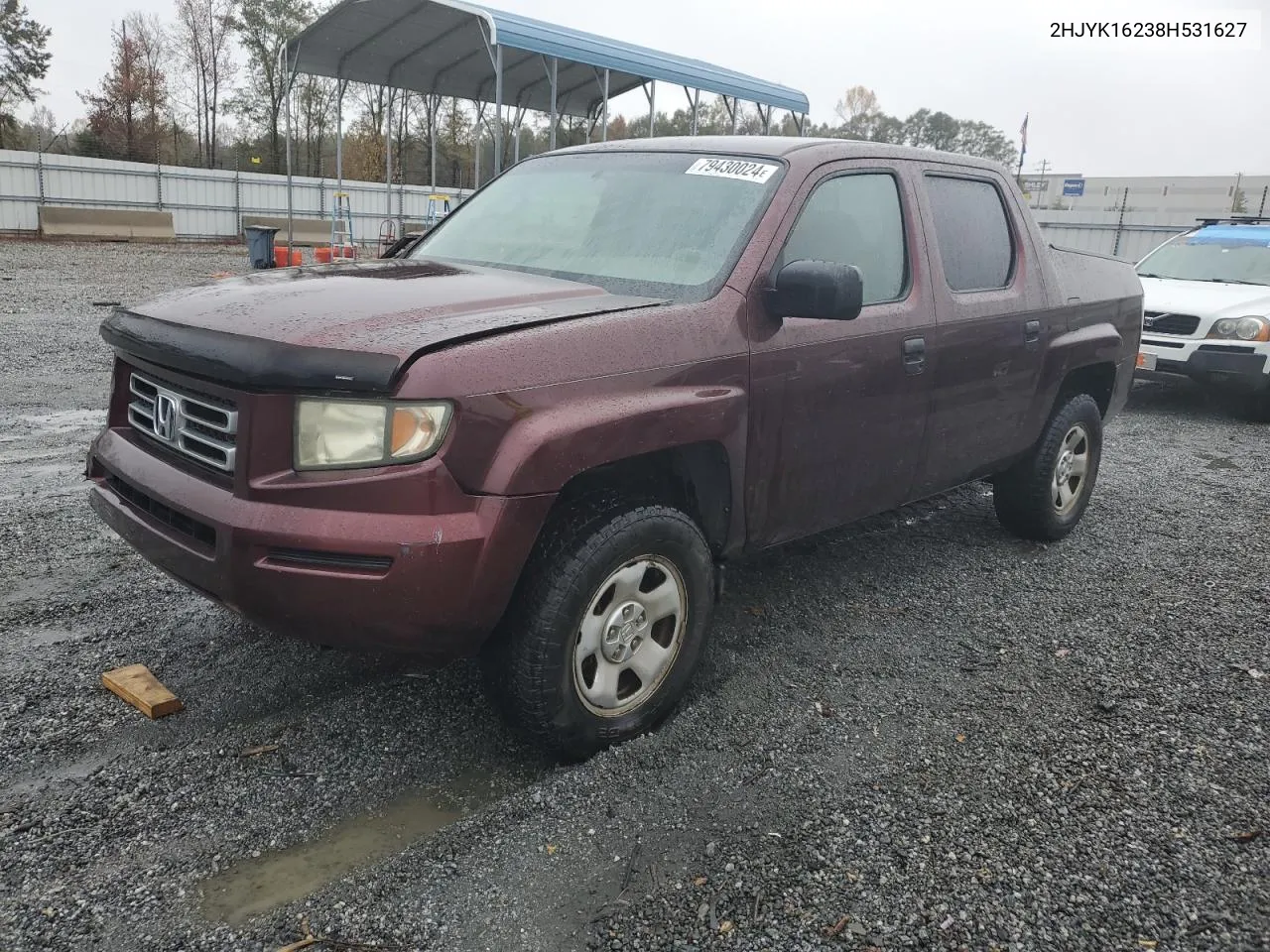 2008 Honda Ridgeline Rt VIN: 2HJYK16238H531627 Lot: 79430024