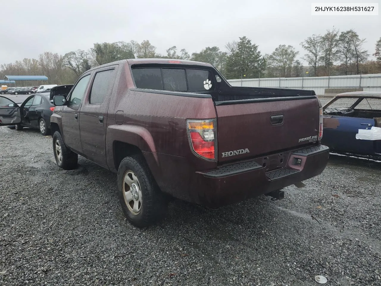 2008 Honda Ridgeline Rt VIN: 2HJYK16238H531627 Lot: 79430024