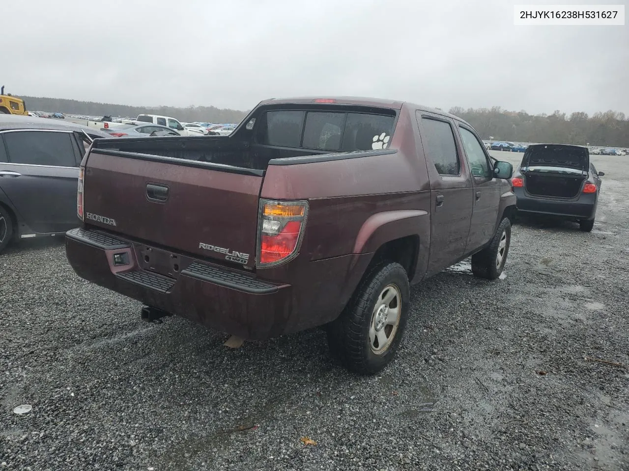 2008 Honda Ridgeline Rt VIN: 2HJYK16238H531627 Lot: 79430024