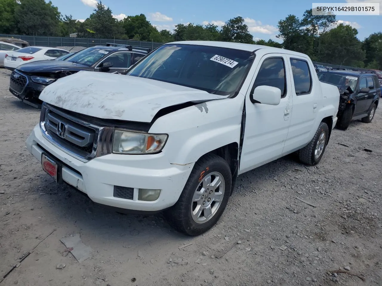 2009 Honda Ridgeline Rts VIN: 5FPYK16429B101575 Lot: 62907214