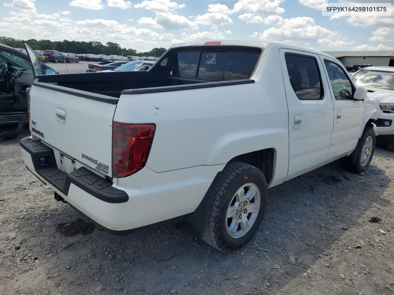 2009 Honda Ridgeline Rts VIN: 5FPYK16429B101575 Lot: 62907214