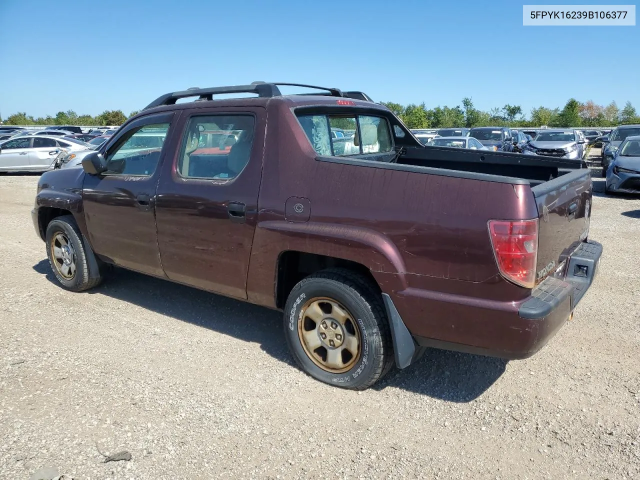 2009 Honda Ridgeline Rt VIN: 5FPYK16239B106377 Lot: 70242764