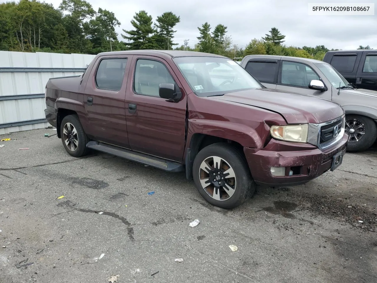 2009 Honda Ridgeline Rt VIN: 5FPYK16209B108667 Lot: 71869654