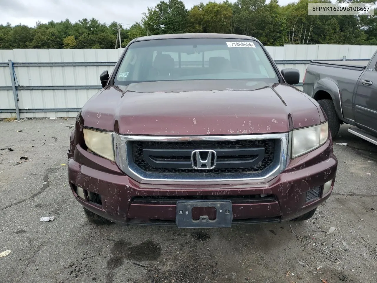 2009 Honda Ridgeline Rt VIN: 5FPYK16209B108667 Lot: 71869654