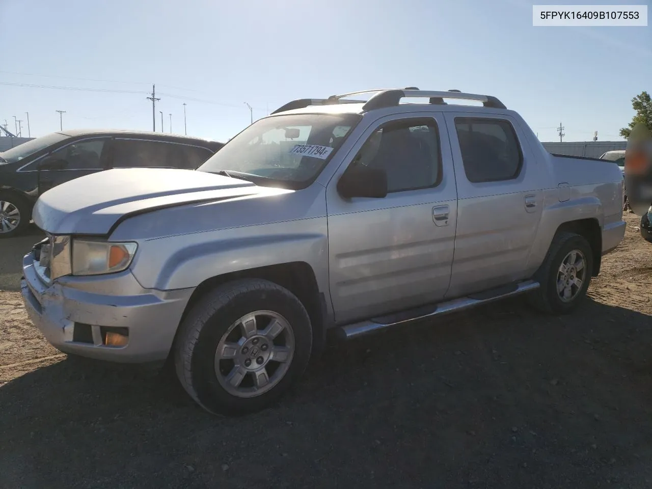 2009 Honda Ridgeline Rts VIN: 5FPYK16409B107553 Lot: 73571794