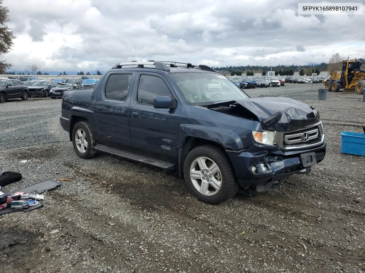 2009 Honda Ridgeline Rtl VIN: 5FPYK16589B107941 Lot: 77275124