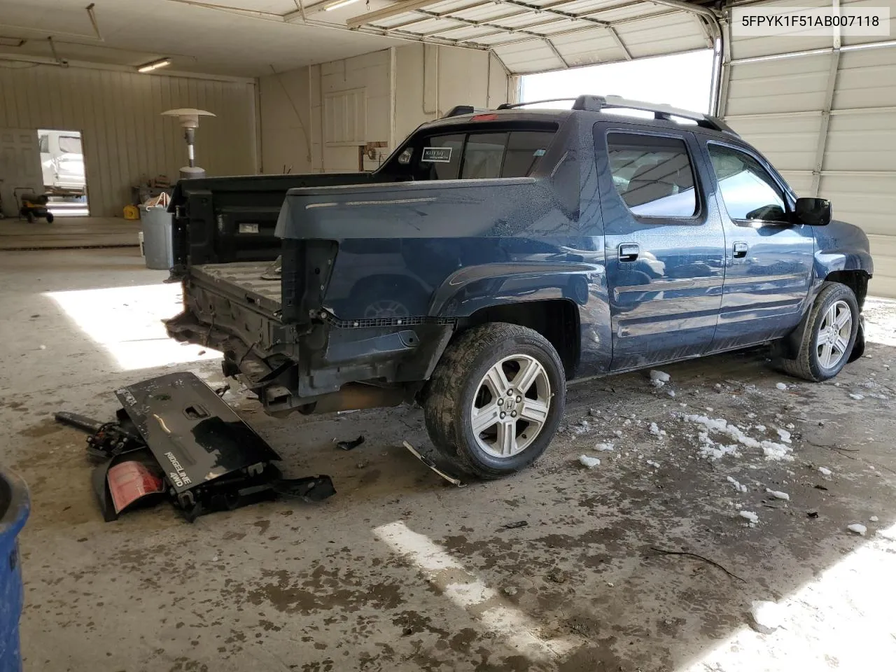 2010 Honda Ridgeline Rtl VIN: 5FPYK1F51AB007118 Lot: 38967844