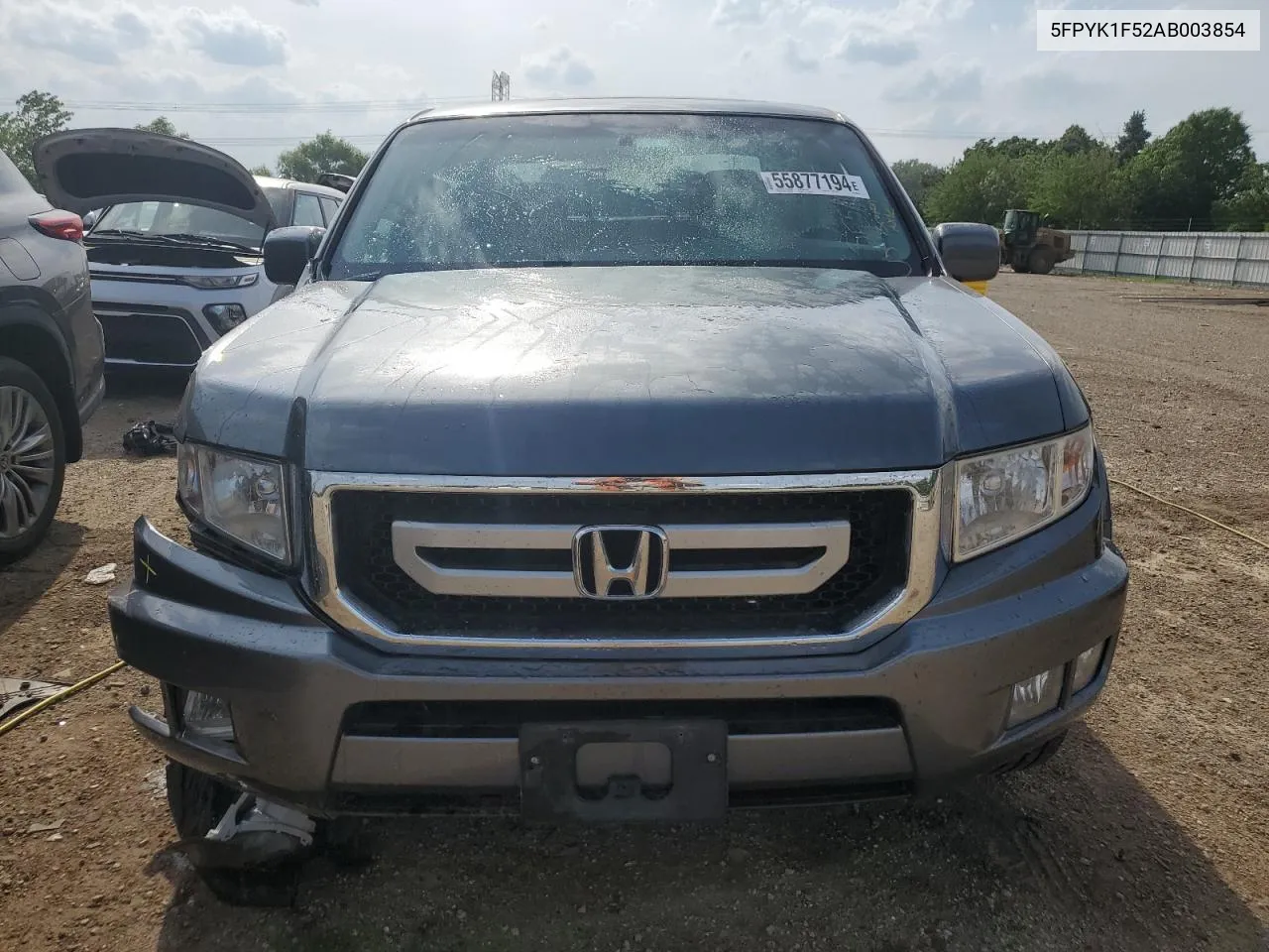 2010 Honda Ridgeline Rtl VIN: 5FPYK1F52AB003854 Lot: 55877194