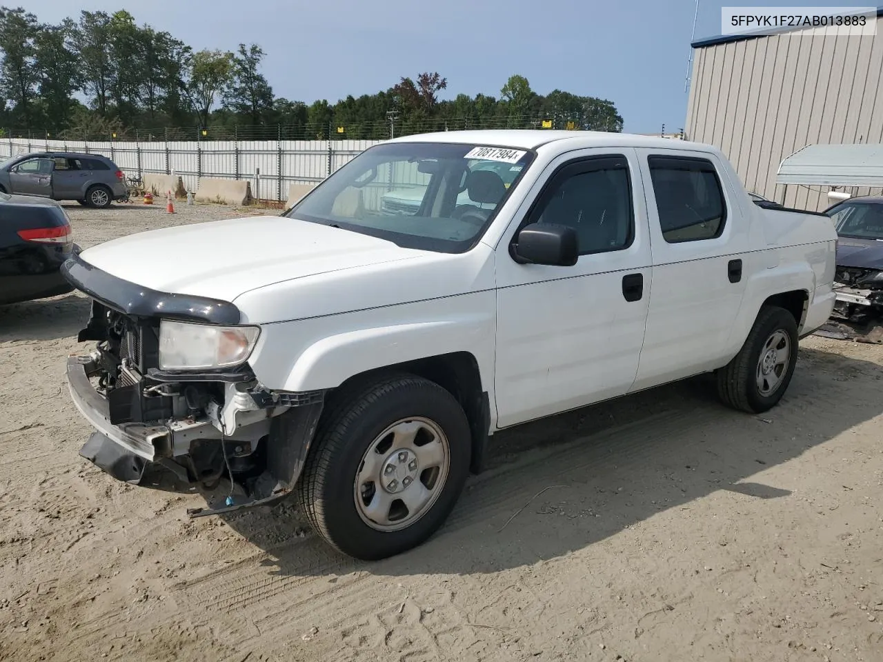 2010 Honda Ridgeline Rt VIN: 5FPYK1F27AB013883 Lot: 70817984