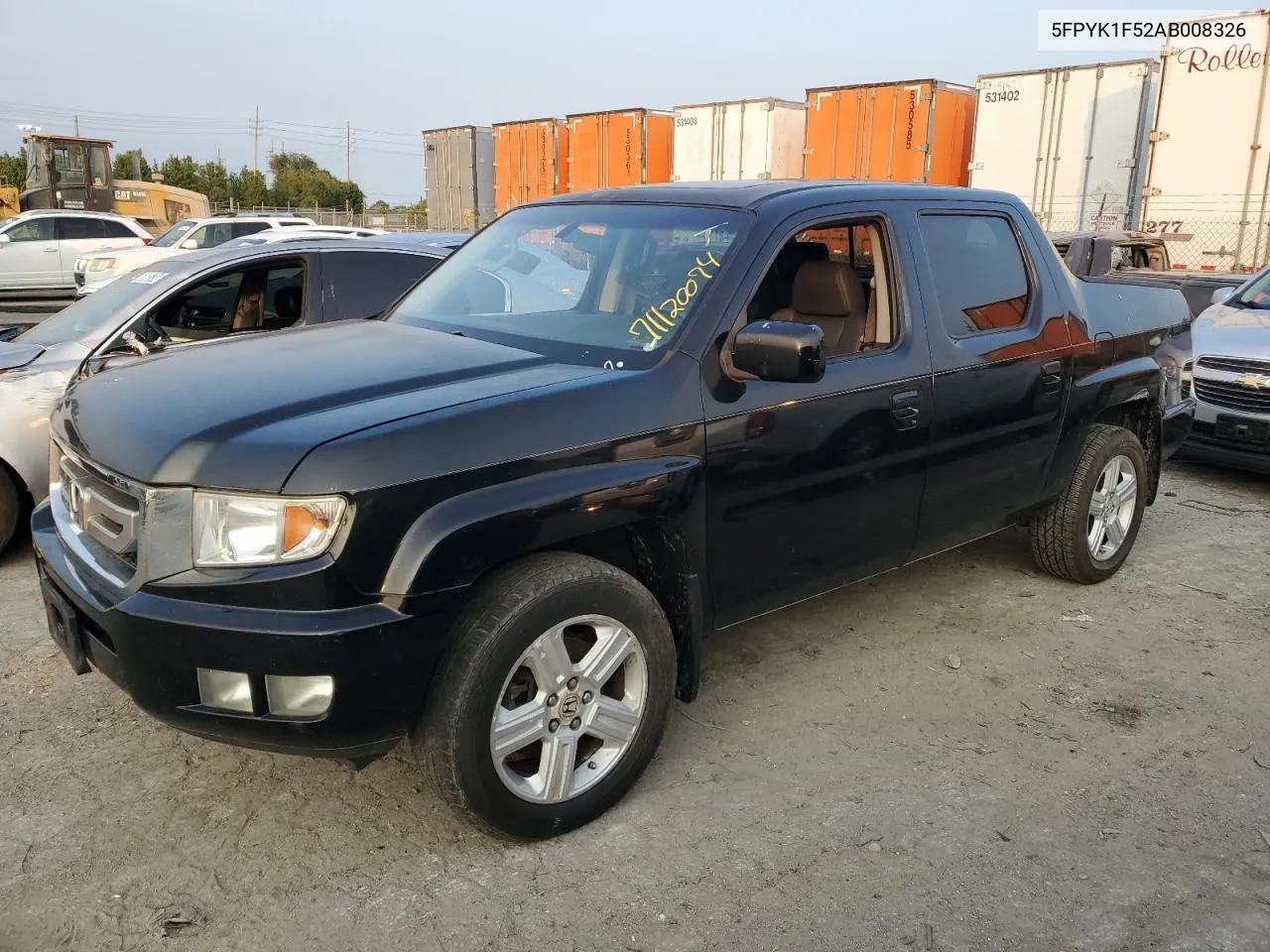 2010 Honda Ridgeline Rtl VIN: 5FPYK1F52AB008326 Lot: 71120074