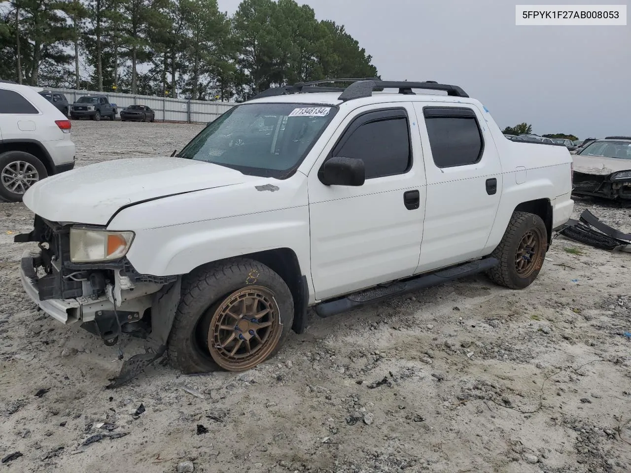 2010 Honda Ridgeline Rt VIN: 5FPYK1F27AB008053 Lot: 71348134