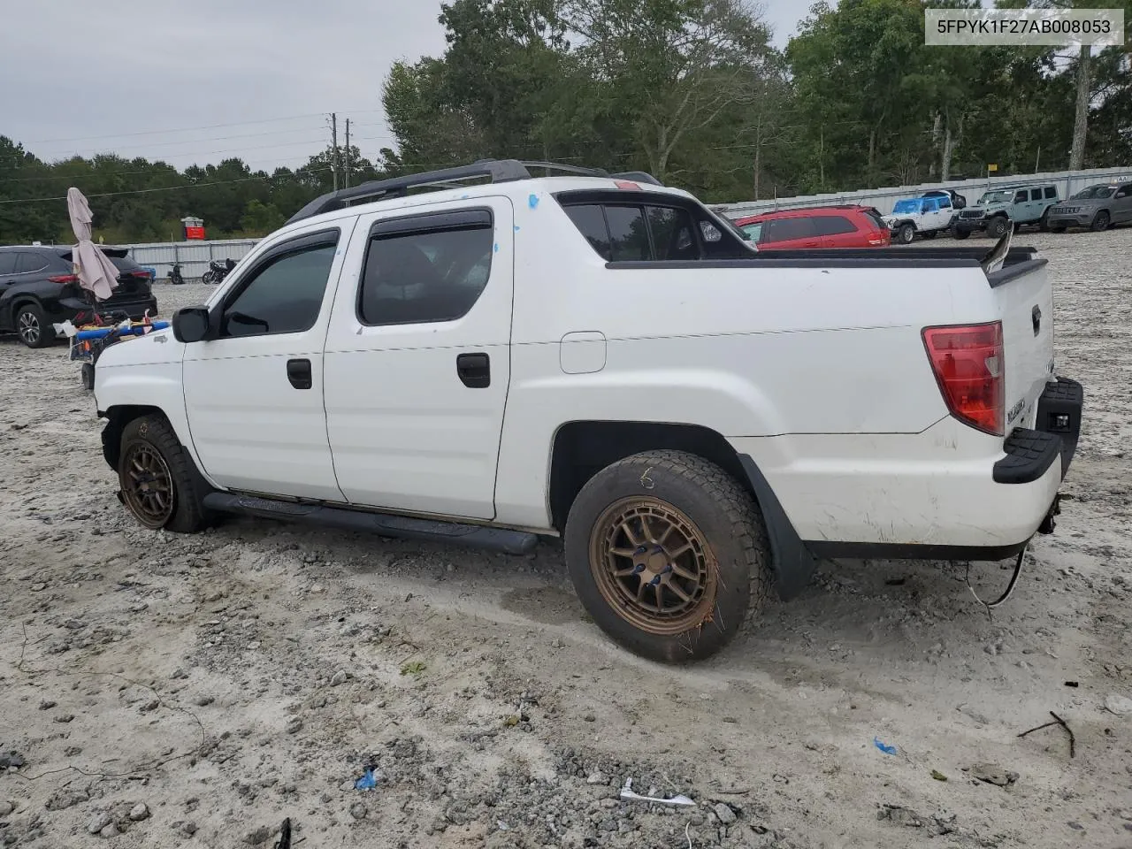 2010 Honda Ridgeline Rt VIN: 5FPYK1F27AB008053 Lot: 71348134