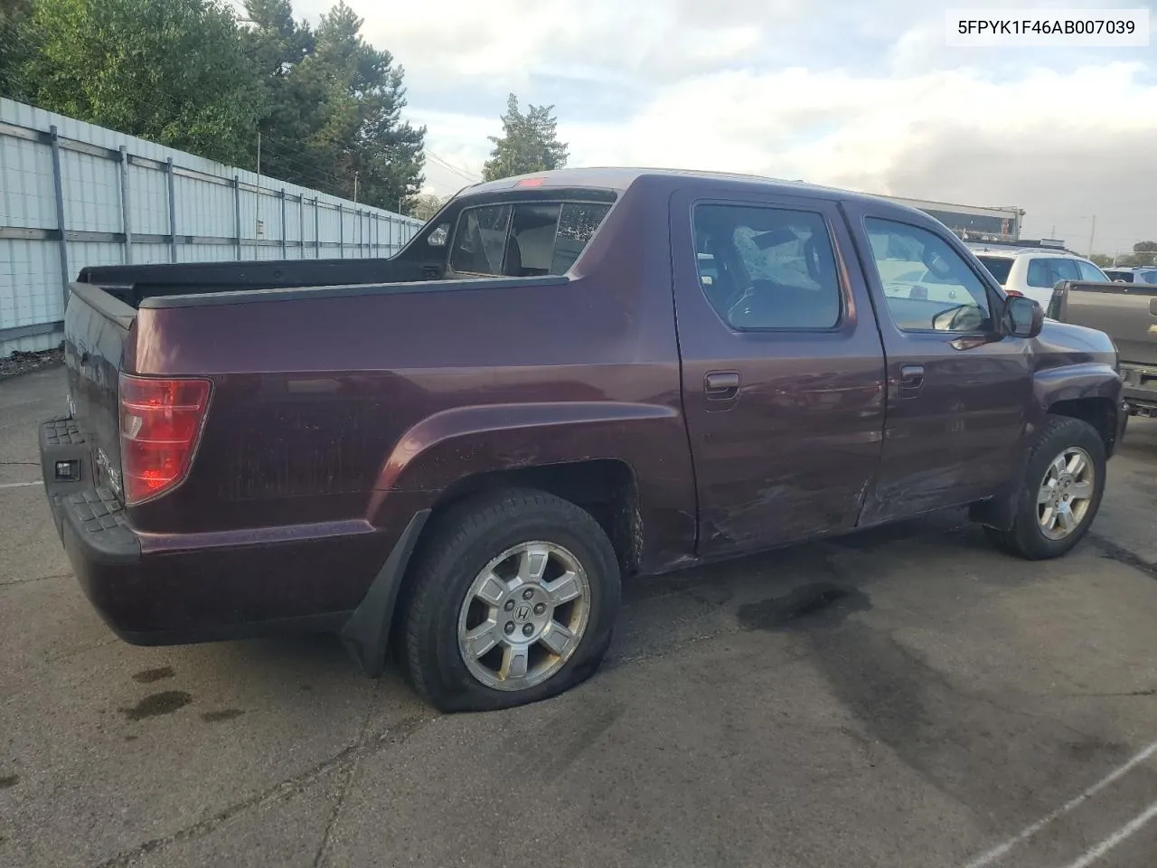 2010 Honda Ridgeline Rts VIN: 5FPYK1F46AB007039 Lot: 72581514