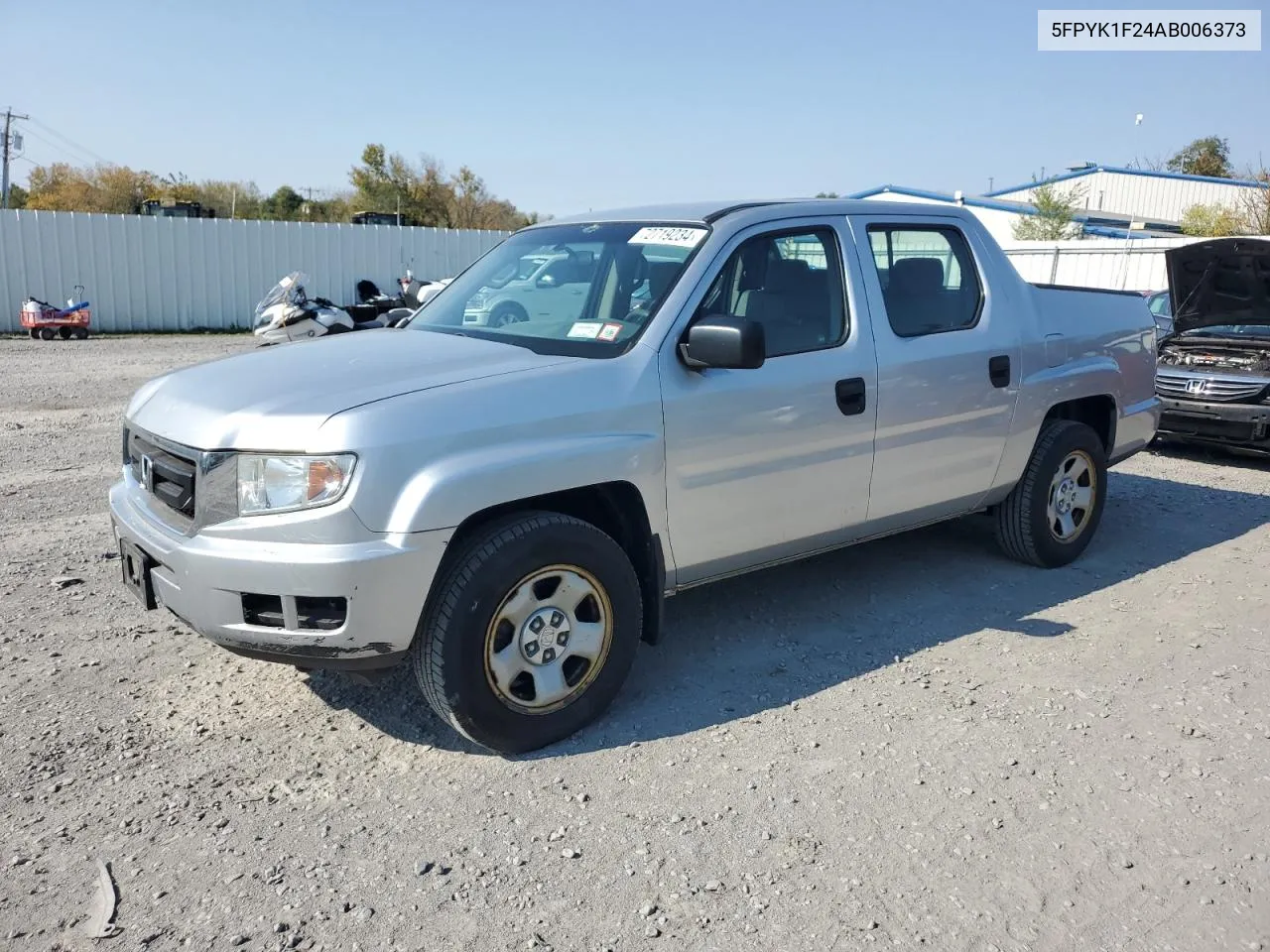 2010 Honda Ridgeline Rt VIN: 5FPYK1F24AB006373 Lot: 72719234