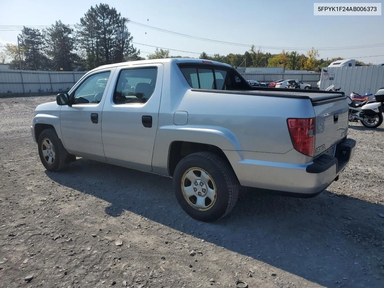 2010 Honda Ridgeline Rt VIN: 5FPYK1F24AB006373 Lot: 72719234