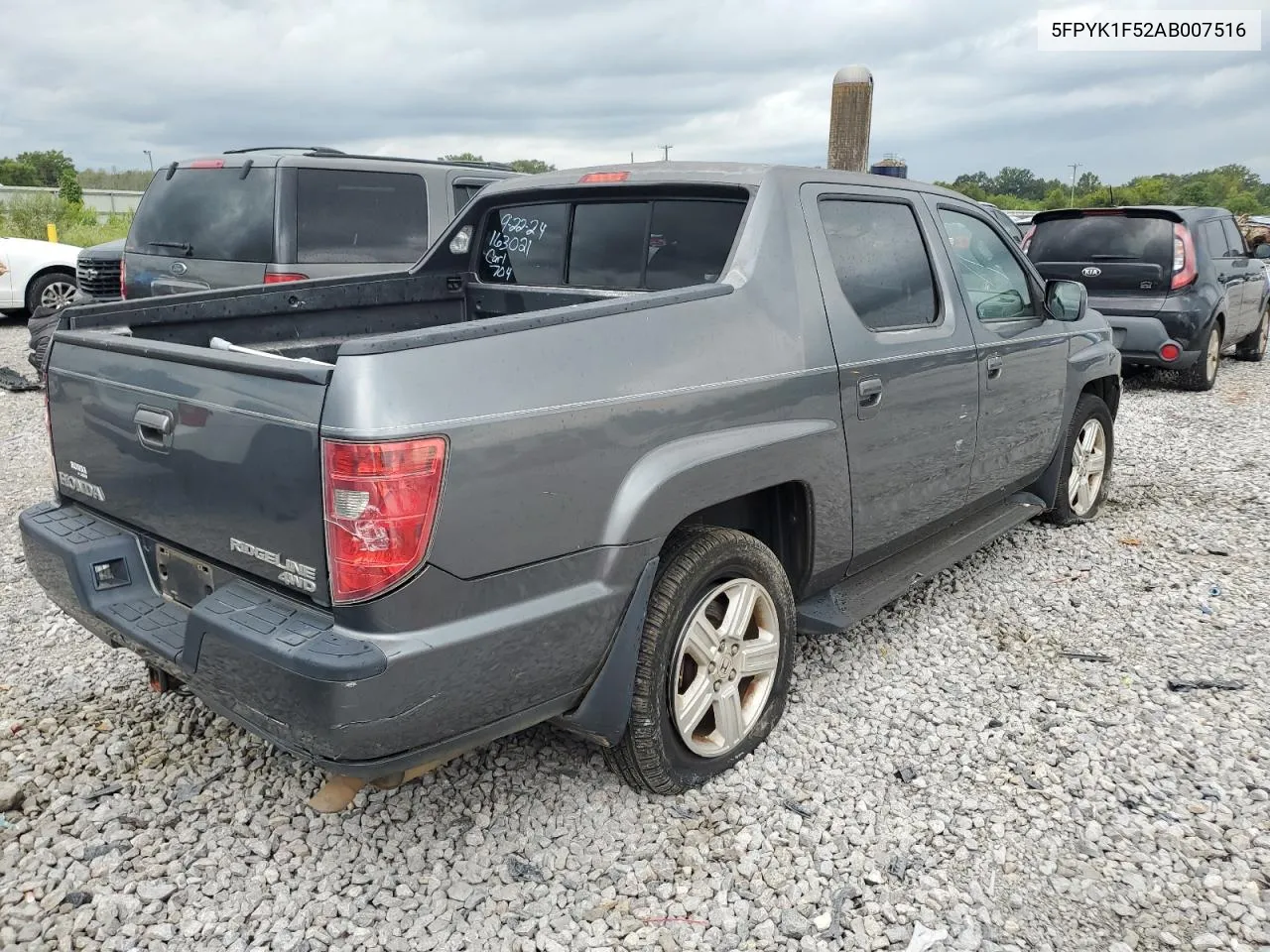 2010 Honda Ridgeline Rtl VIN: 5FPYK1F52AB007516 Lot: 72881774