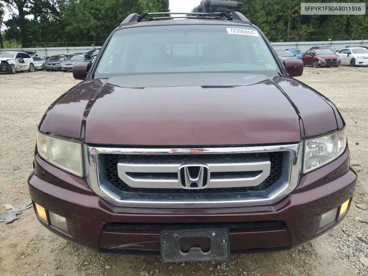 2010 Honda Ridgeline Rtl VIN: 5FPYK1F50AB011516 Lot: 72996664