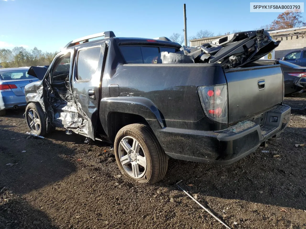 2010 Honda Ridgeline Rtl VIN: 5FPYK1F58AB003793 Lot: 76534474