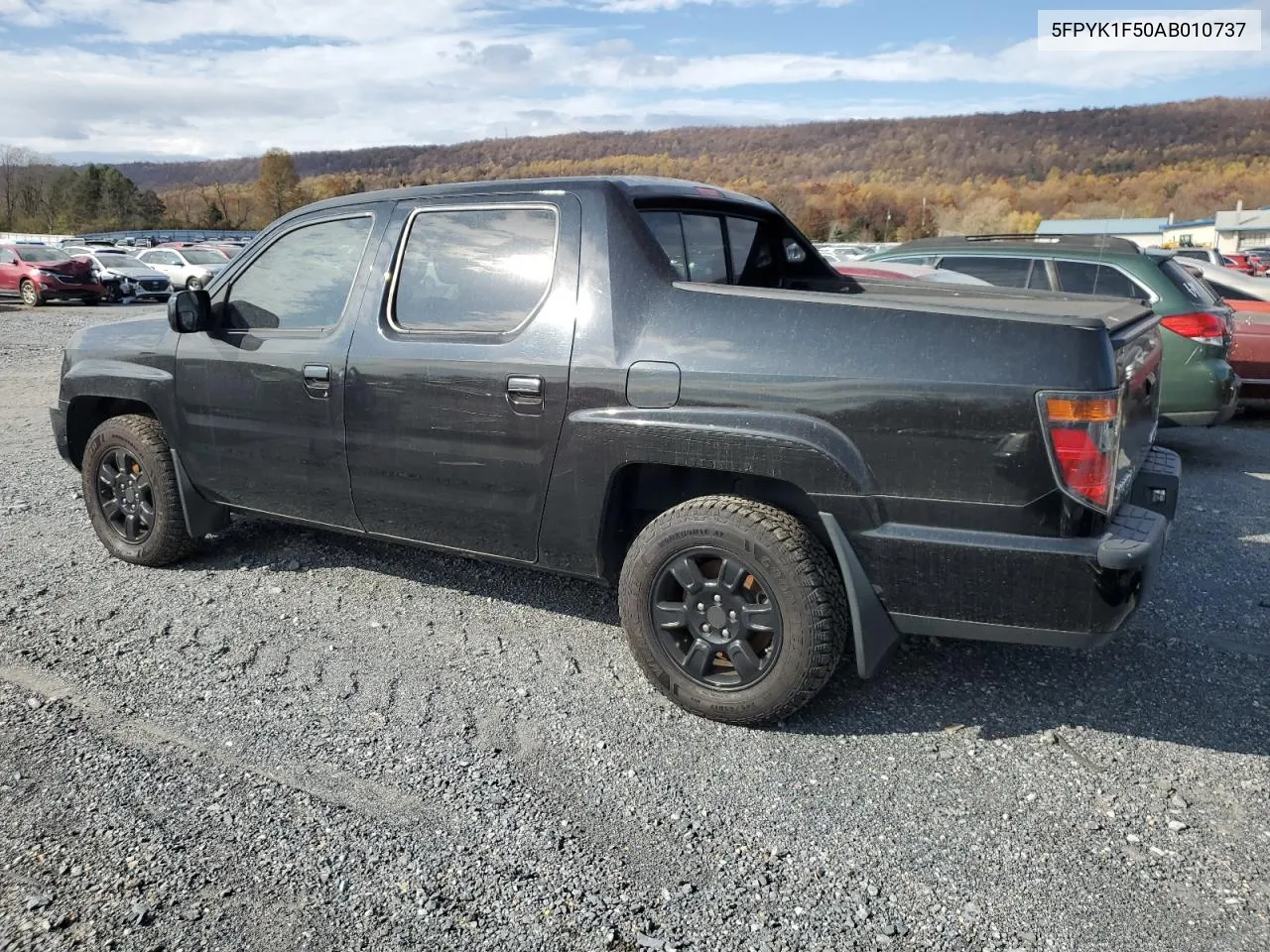 2010 Honda Ridgeline Rtl VIN: 5FPYK1F50AB010737 Lot: 79691344