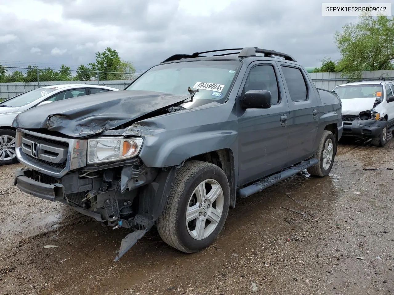 2011 Honda Ridgeline Rtl VIN: 5FPYK1F52BB009042 Lot: 69439004