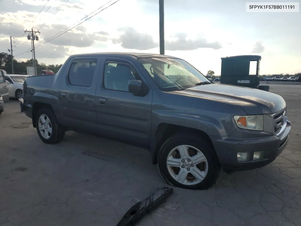 2011 Honda Ridgeline Rtl VIN: 5FPYK1F57BB011191 Lot: 70365884