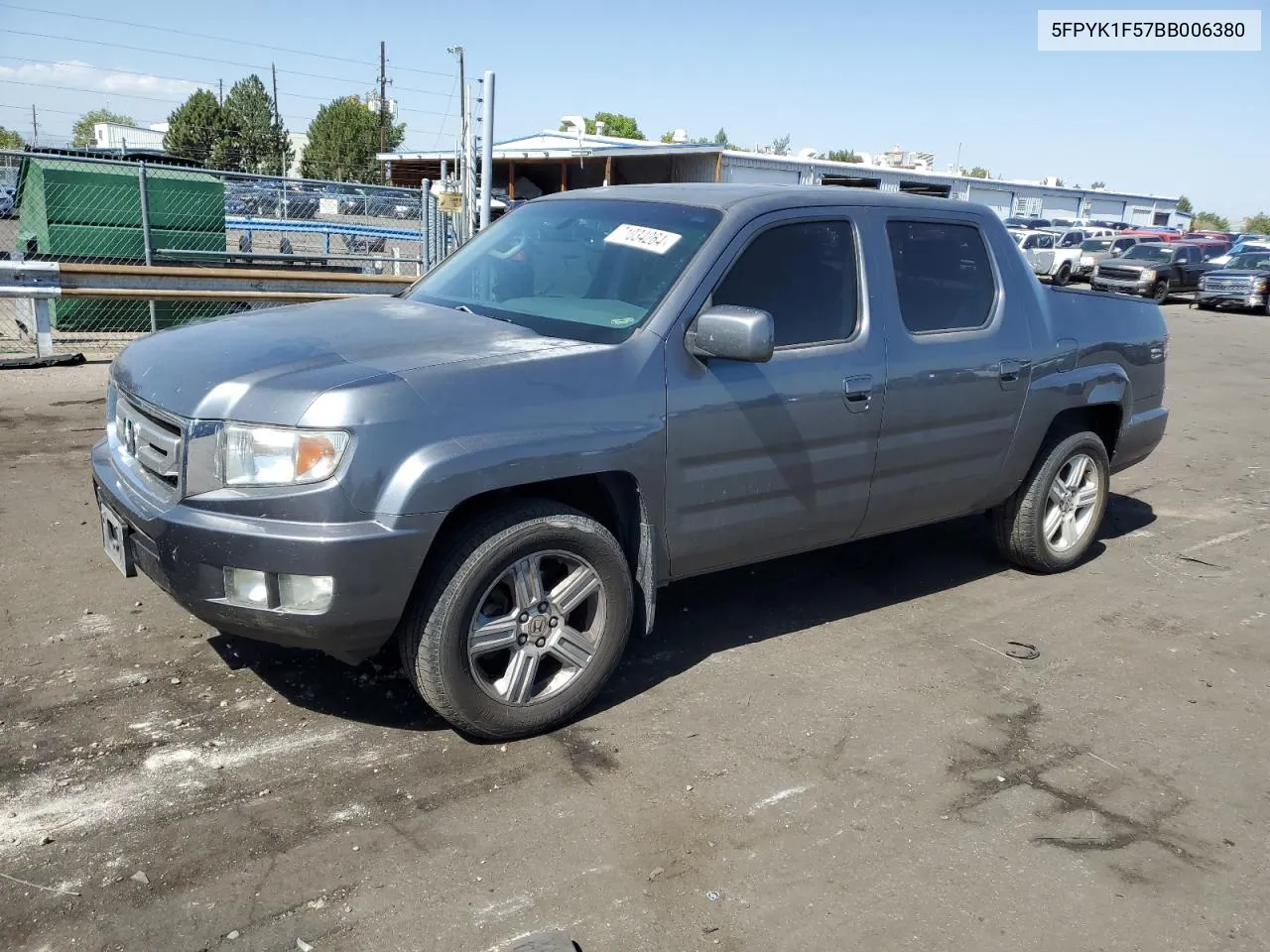 2011 Honda Ridgeline Rtl VIN: 5FPYK1F57BB006380 Lot: 71034264