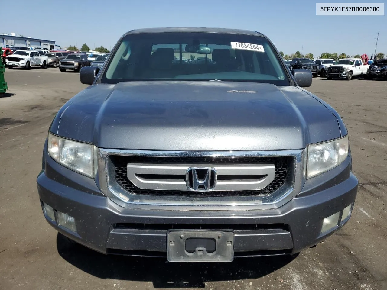 2011 Honda Ridgeline Rtl VIN: 5FPYK1F57BB006380 Lot: 71034264