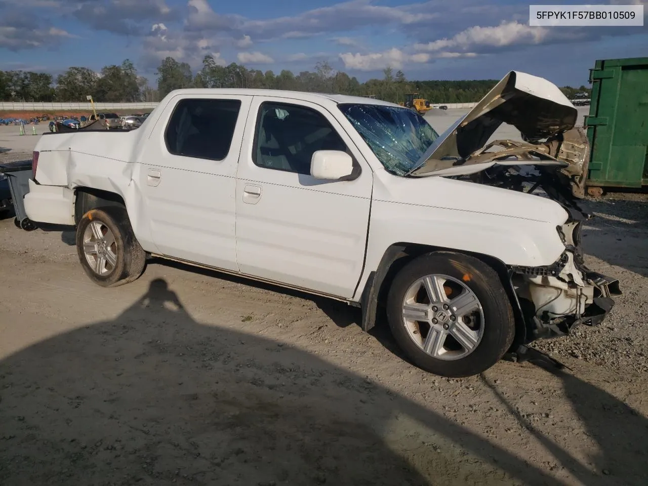 2011 Honda Ridgeline Rtl VIN: 5FPYK1F57BB010509 Lot: 73386754