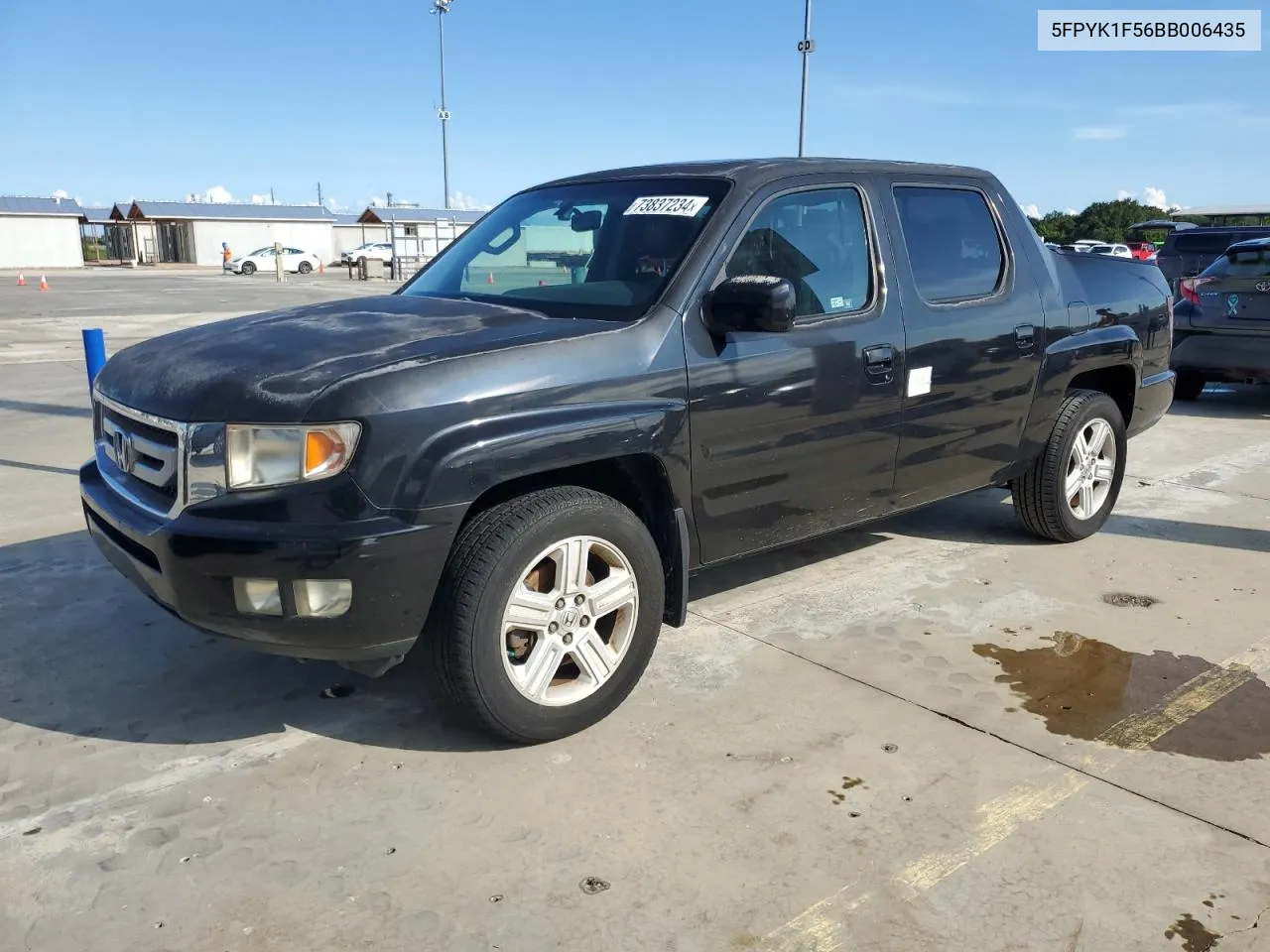 2011 Honda Ridgeline Rtl VIN: 5FPYK1F56BB006435 Lot: 73837234