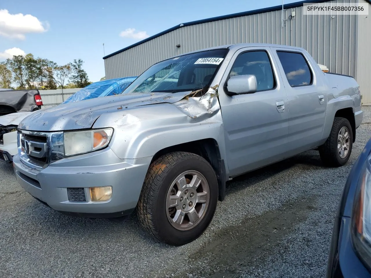 2011 Honda Ridgeline Rts VIN: 5FPYK1F45BB007356 Lot: 73854154