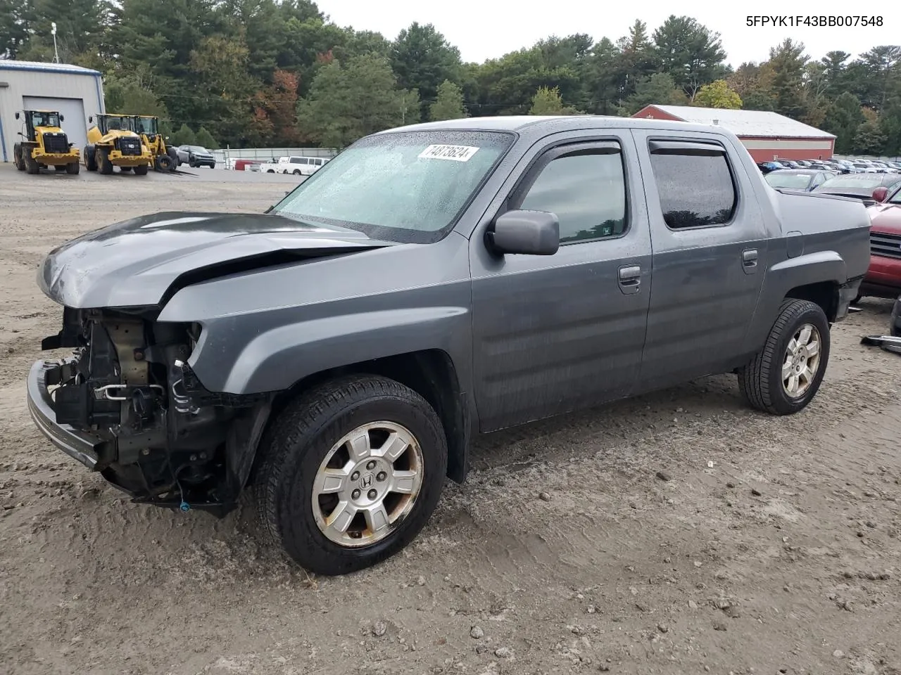 2011 Honda Ridgeline Rts VIN: 5FPYK1F43BB007548 Lot: 74873624