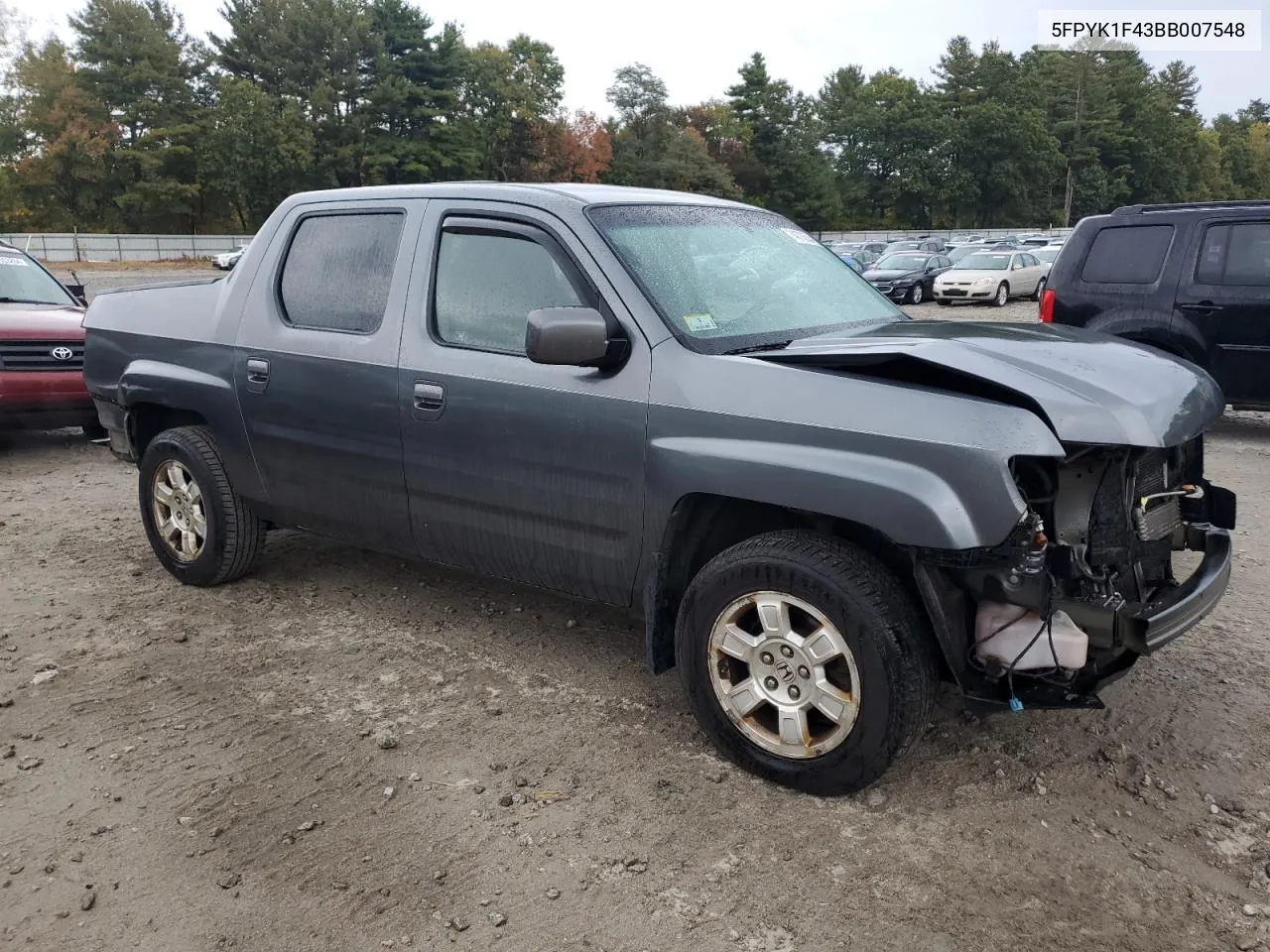 2011 Honda Ridgeline Rts VIN: 5FPYK1F43BB007548 Lot: 74873624