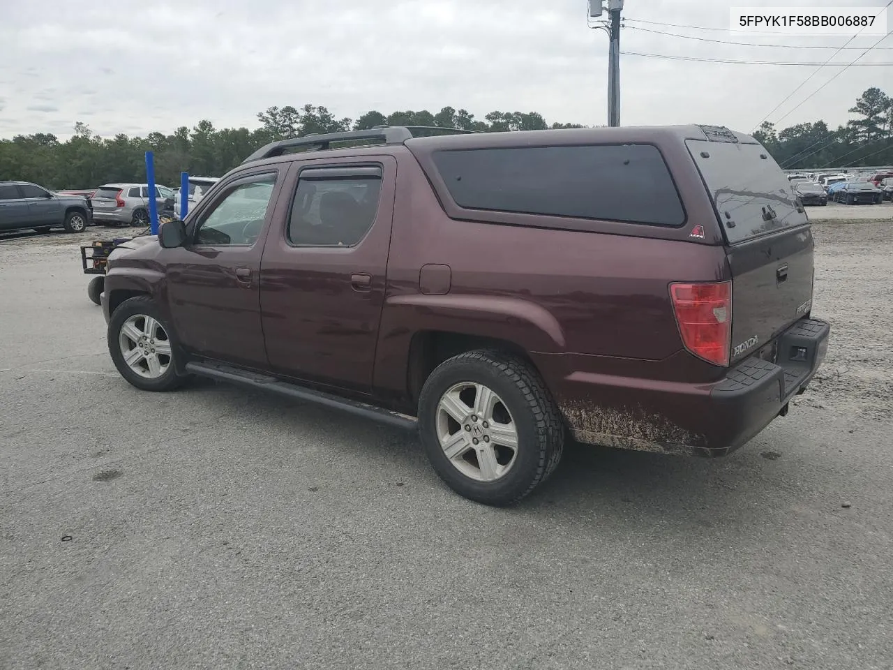 2011 Honda Ridgeline Rtl VIN: 5FPYK1F58BB006887 Lot: 75165964