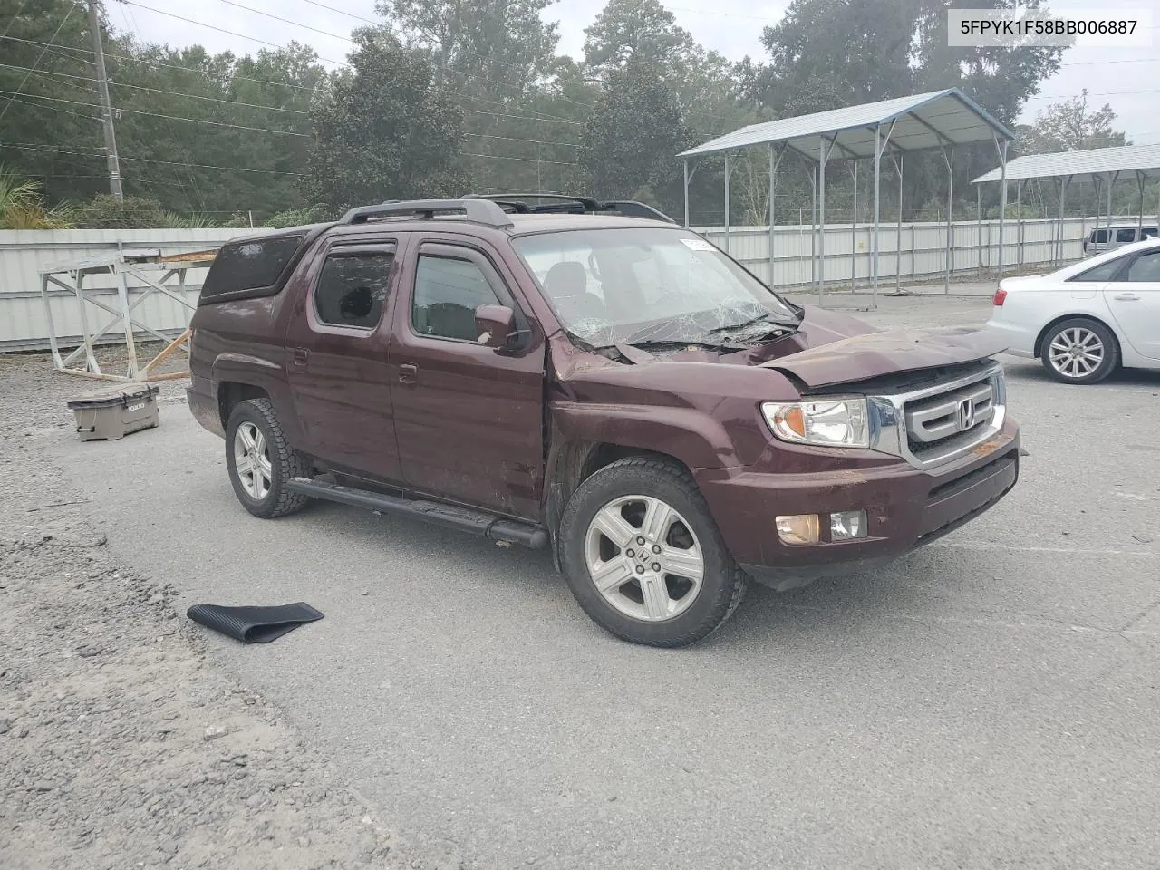 2011 Honda Ridgeline Rtl VIN: 5FPYK1F58BB006887 Lot: 75165964