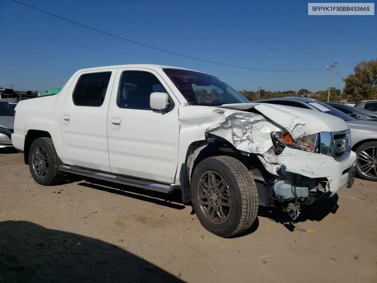 2011 Honda Ridgeline Rtl VIN: 5FPYK1F50BB453665 Lot: 76825914