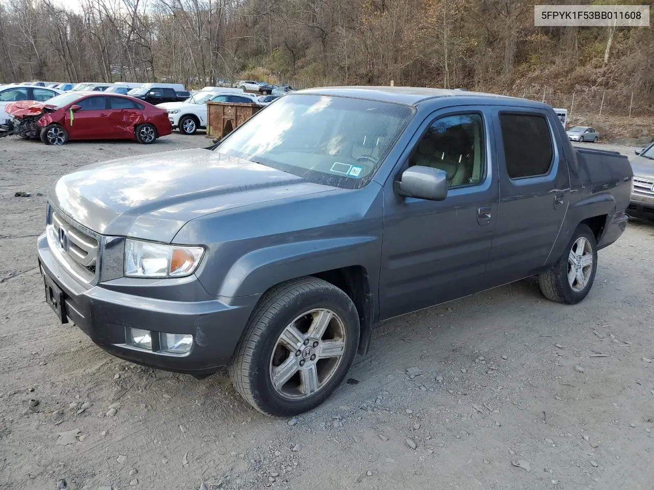 2011 Honda Ridgeline Rtl VIN: 5FPYK1F53BB011608 Lot: 78705244