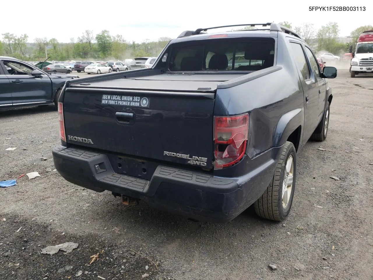 2011 Honda Ridgeline Rtl VIN: 5FPYK1F52BB003113 Lot: 81040274