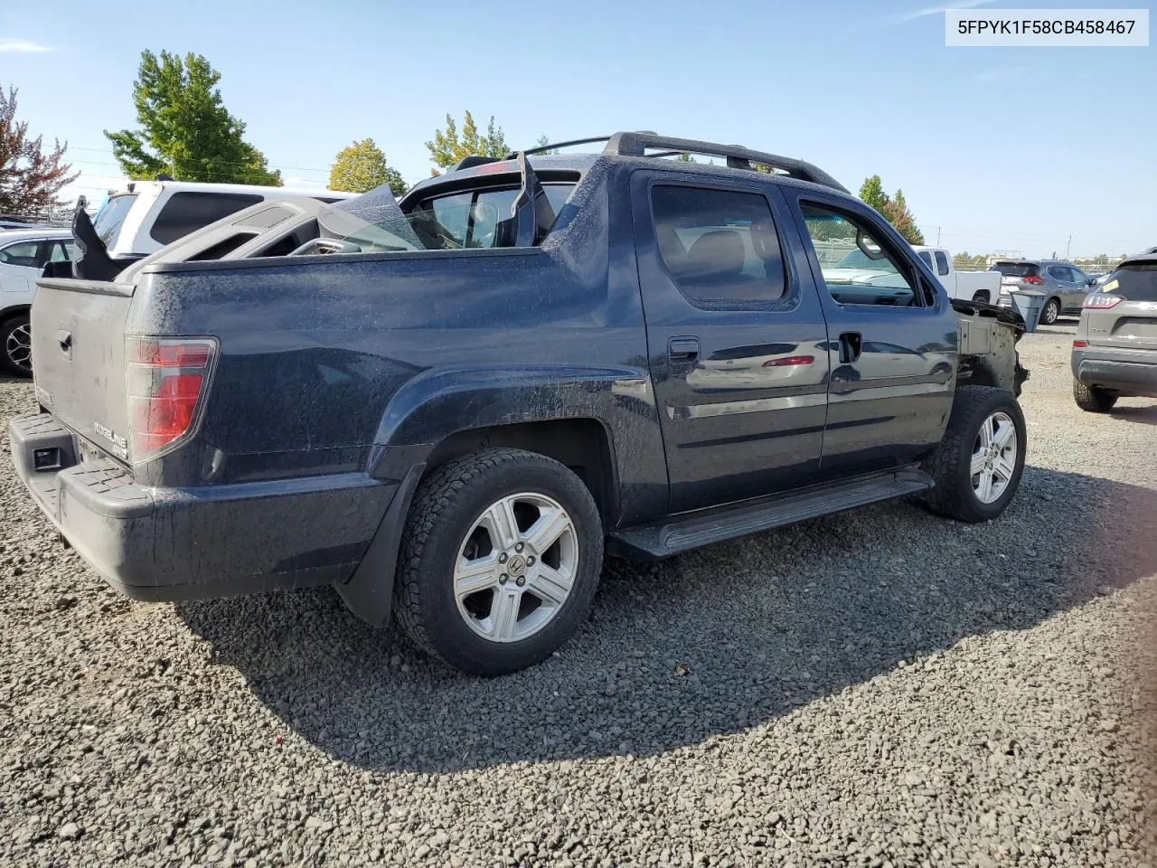 2012 Honda Ridgeline Rtl VIN: 5FPYK1F58CB458467 Lot: 71584384