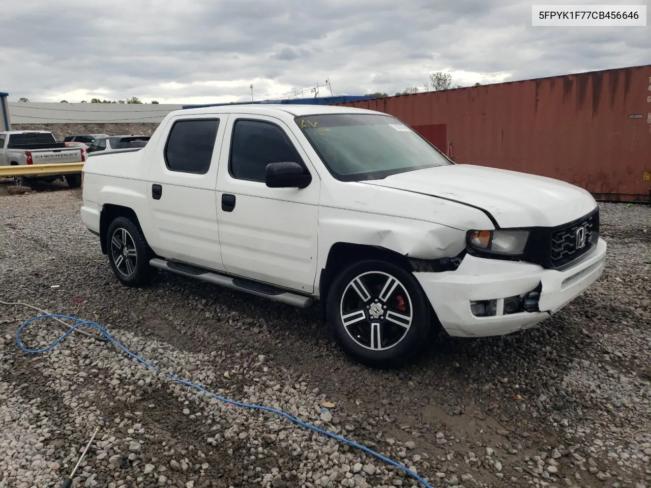 2012 Honda Ridgeline Sport VIN: 5FPYK1F77CB456646 Lot: 73510104