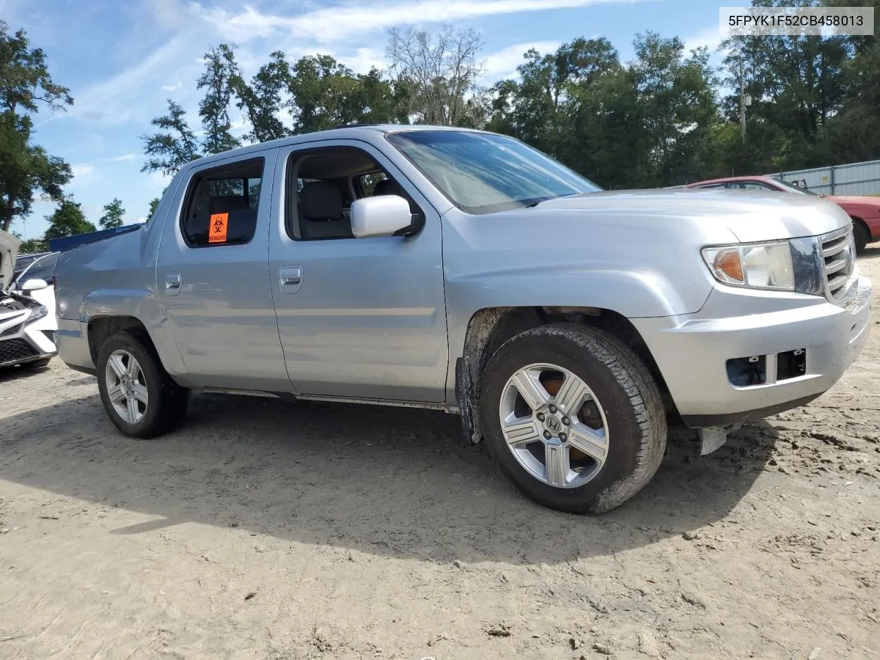 2012 Honda Ridgeline Rtl VIN: 5FPYK1F52CB458013 Lot: 75085694