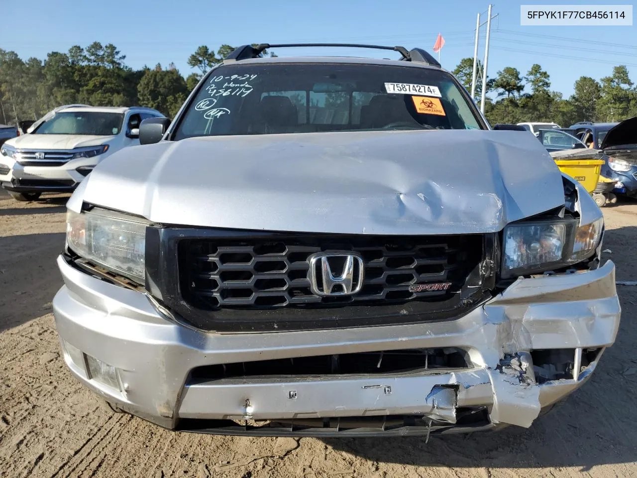 5FPYK1F77CB456114 2012 Honda Ridgeline Sport