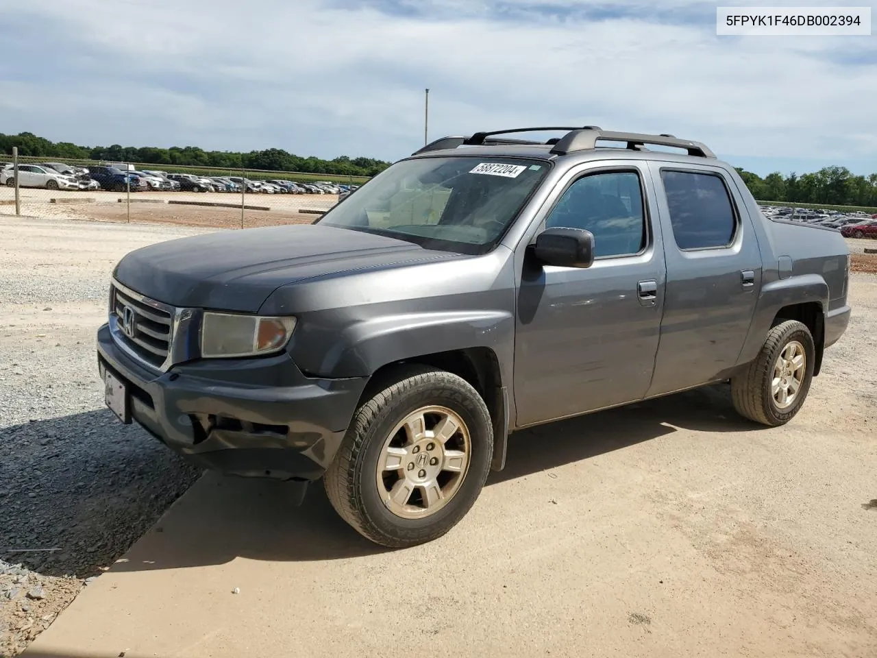 2013 Honda Ridgeline Rts VIN: 5FPYK1F46DB002394 Lot: 58872204