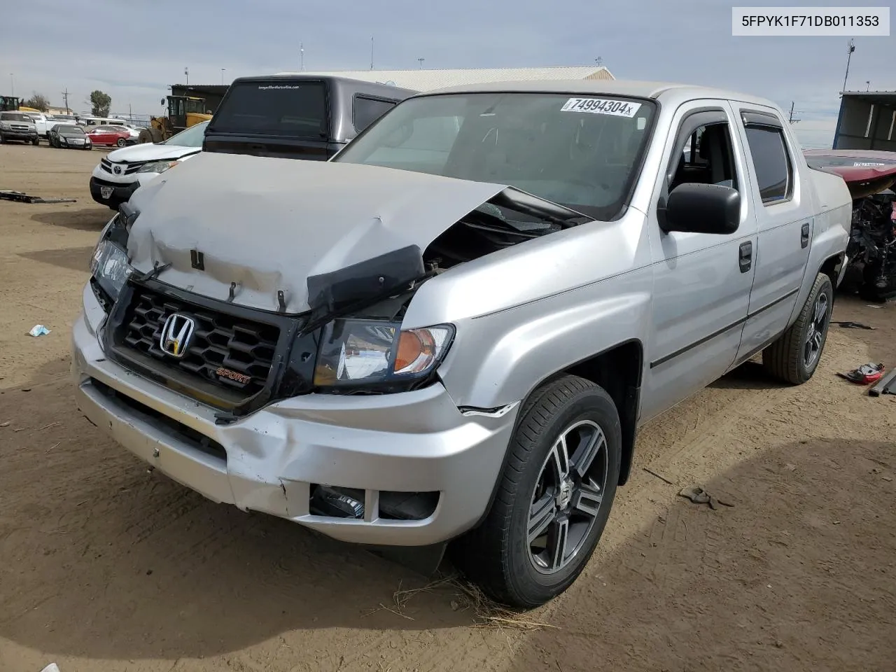 2013 Honda Ridgeline Sport VIN: 5FPYK1F71DB011353 Lot: 74994304